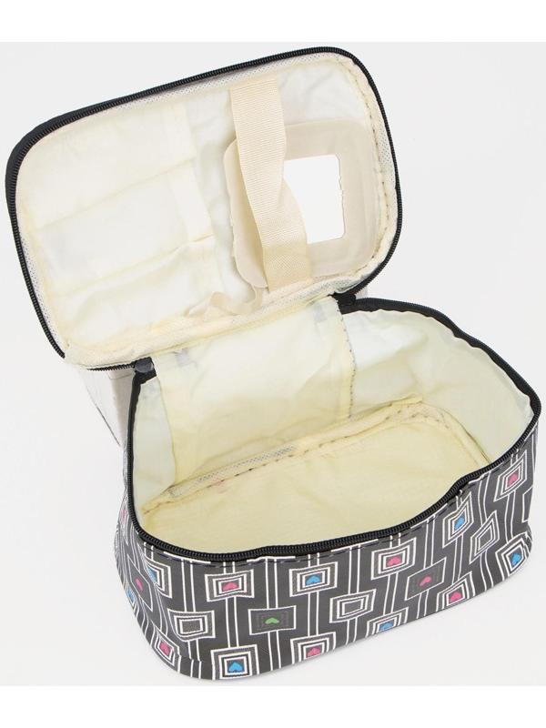 Косметичка на молнии, с зеркалом, цвет чёрный