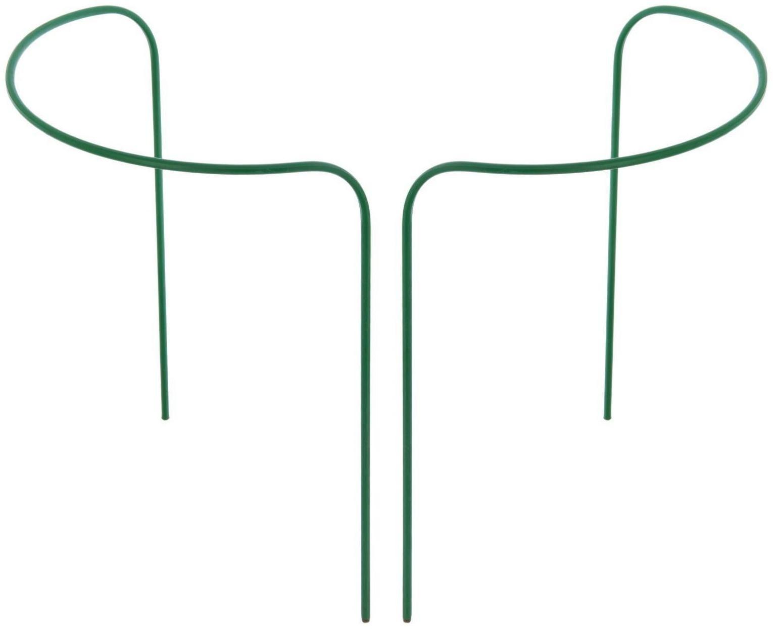 Кустодержатель, d = 70 см, h = 60 см, d = 1 см, металл, набор 2 шт., зелёный