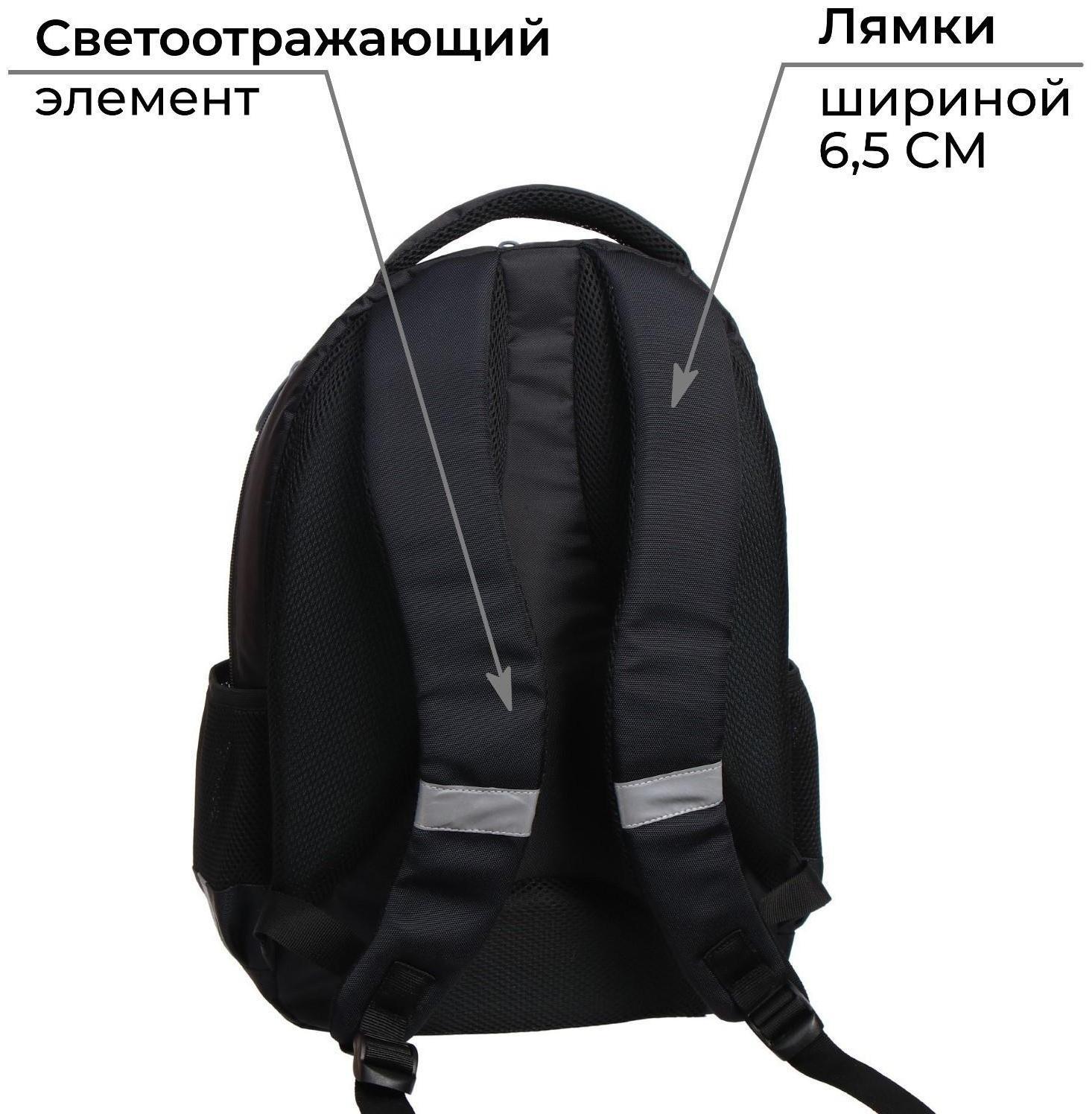 Рюкзак молодёжный, 44 х 30 х 17 см, эргономичная спинка, Calligrata Р 