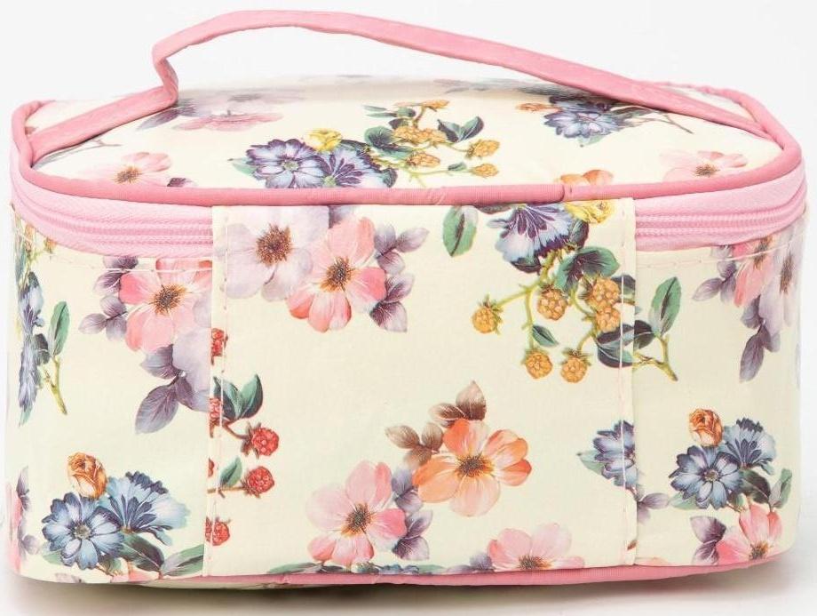 Косметичка на молнии, с зеркалом, цвет бежевый