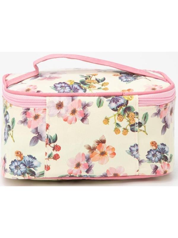 Косметичка на молнии, с зеркалом, цвет бежевый