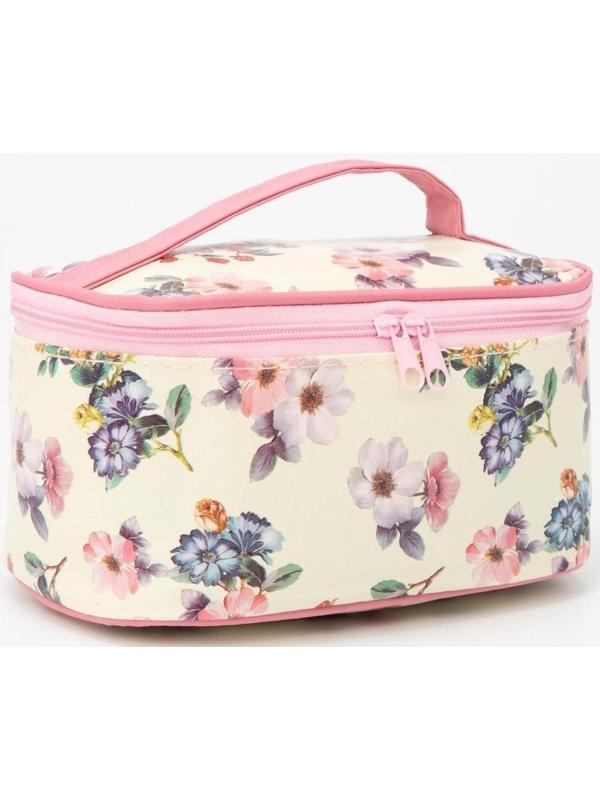 Косметичка на молнии, с зеркалом, цвет бежевый