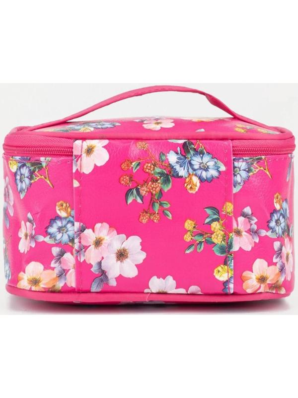 Косметичка на молнии, с зеркалом, цвет малиновый