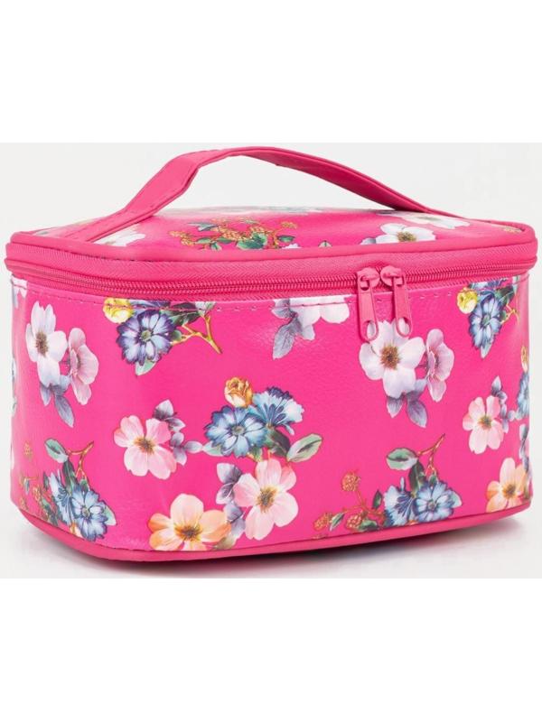 Косметичка на молнии, с зеркалом, цвет малиновый