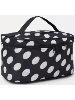 Косметичка на молнии, с зеркалом, цвет чёрный/белый