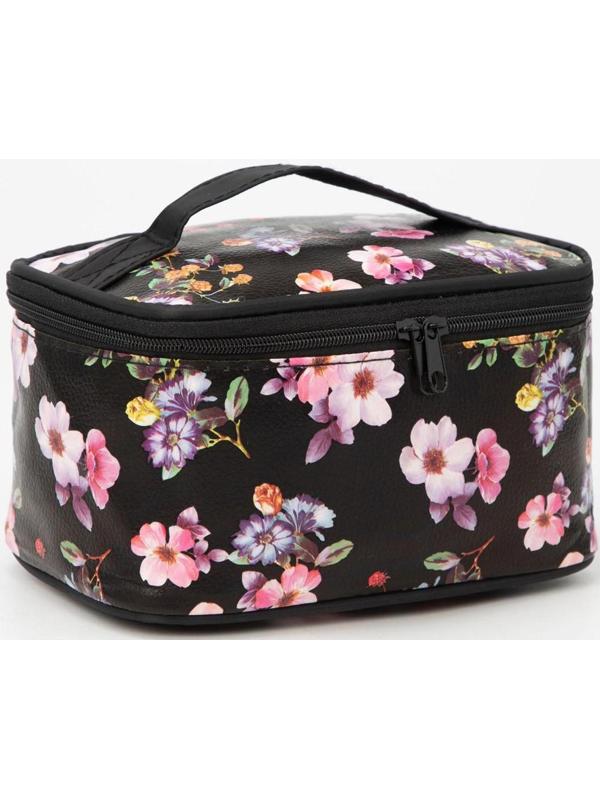 Косметичка на молнии, с зеркалом, цвет чёрный