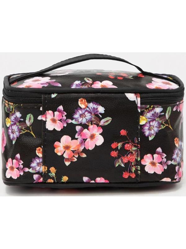 Косметичка на молнии, с зеркалом, цвет чёрный