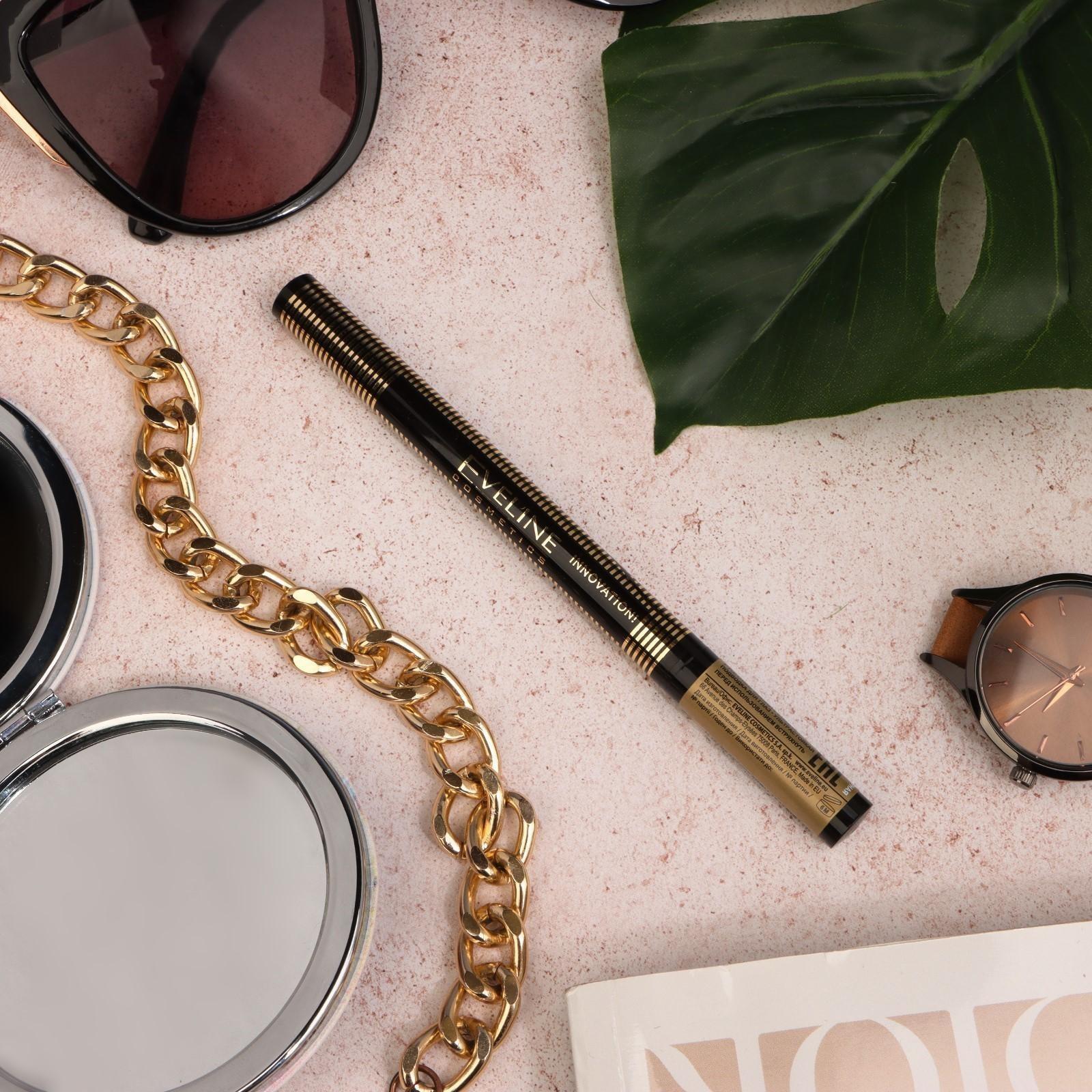 Подводка для глаз Eveline Precise Brush, ультрастойкая, тон чёрный