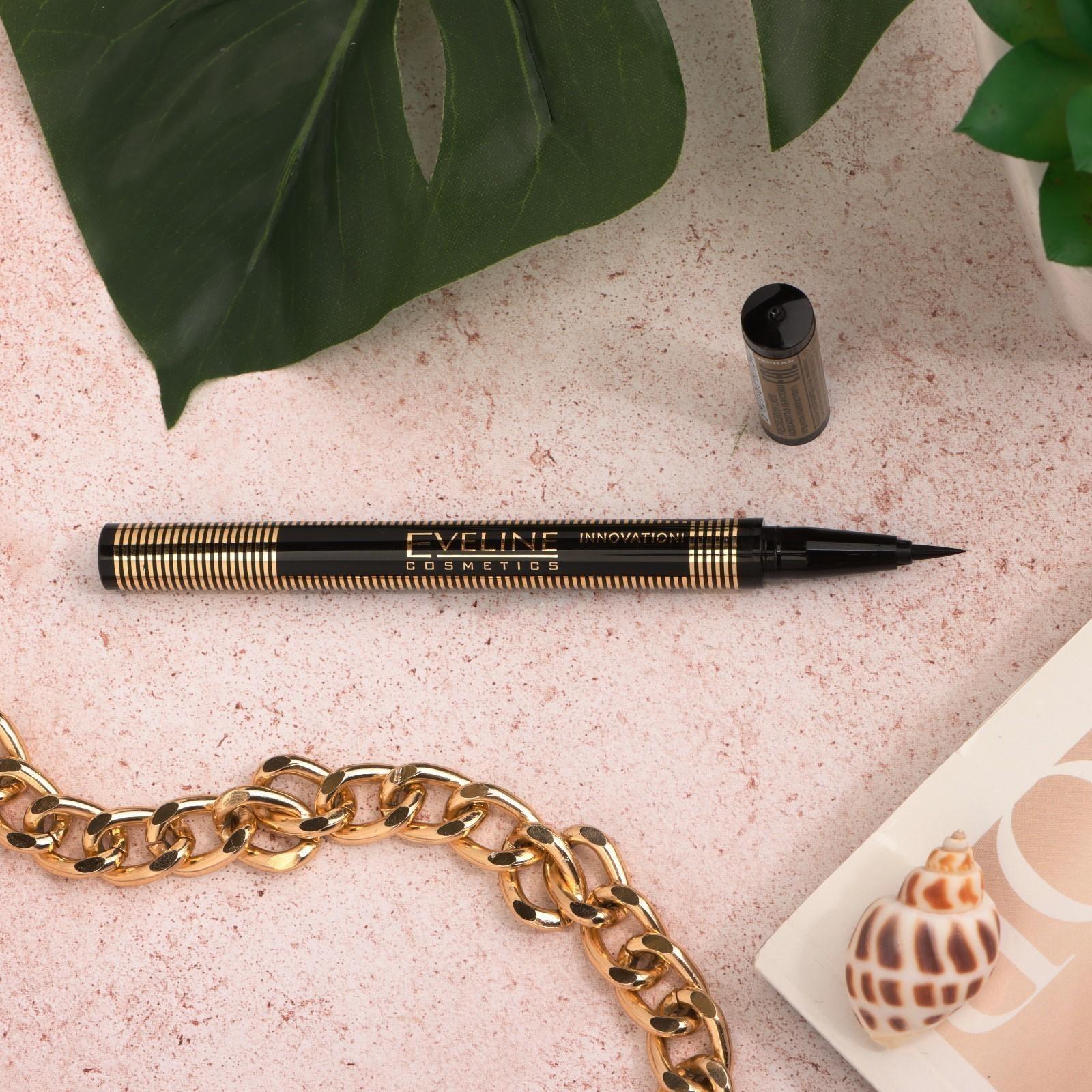 Подводка для глаз Eveline Precise Brush, ультрастойкая, тон чёрный