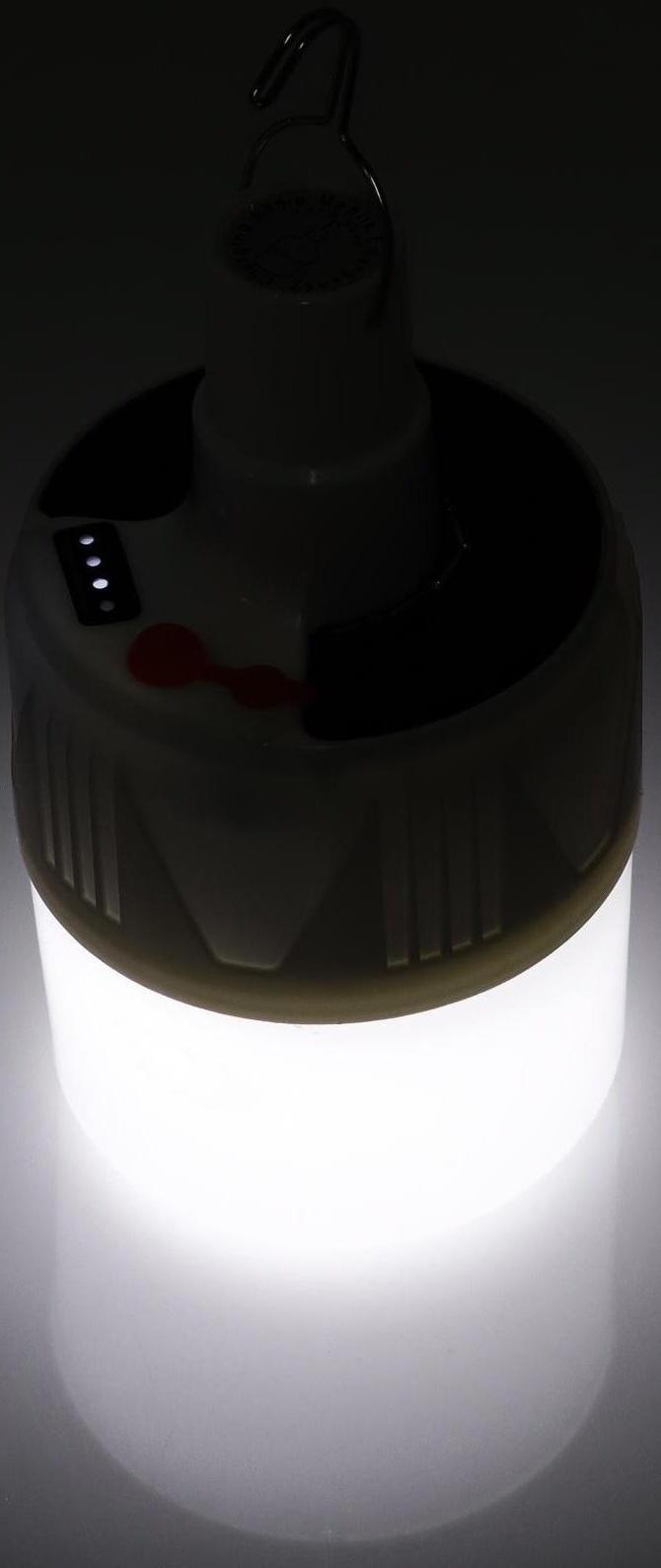 Фонарь кемпинговый аккумуляторный, 12 Вт, 1200 мАч, 24 LED, 5 режимов, солнечная батарея, 16.5 х 8.5