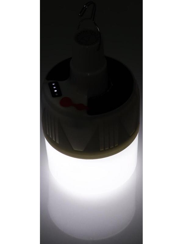 Фонарь кемпинговый аккумуляторный, 12 Вт, 1200 мАч, 24 LED, 5 режимов, солнечная батарея, 16.5 х 8.5