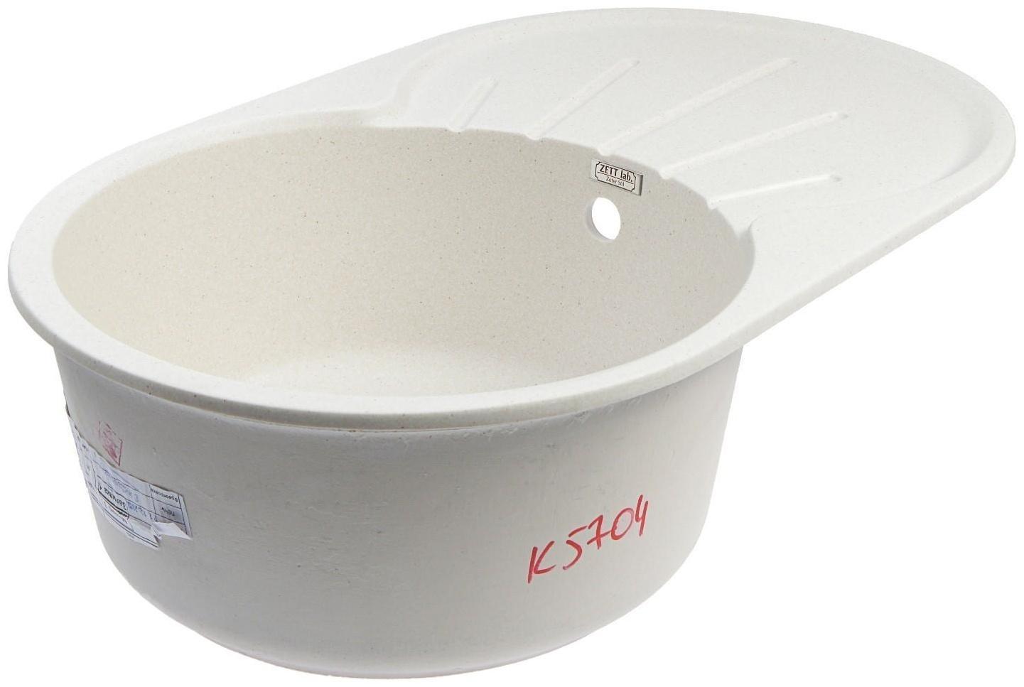 Мойка кухонная из камня ZETT lab. 110/Q7, 730x450x210 мм, матовая, цвет хлопок