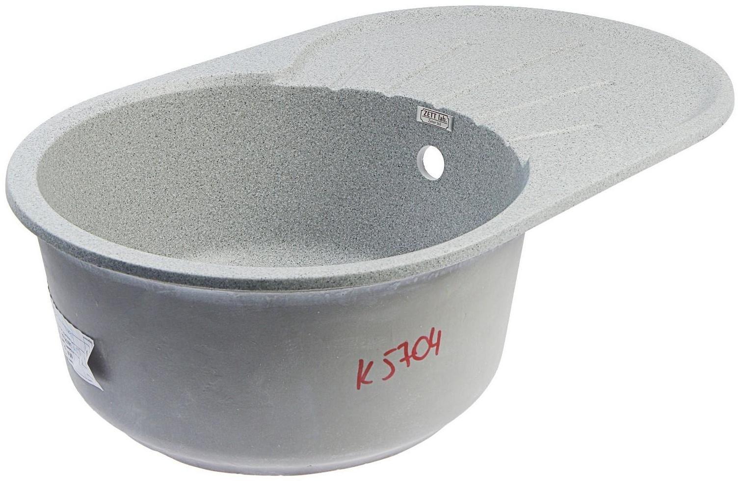 Мойка кухонная из камня ZETT lab. 110/Q8, 730x450x210 мм, матовая, темно-серая