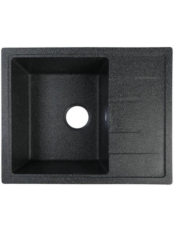 Мойка кухонная из камня ZETT lab. 150/Q4, 575х470х177 мм, матовая, черная