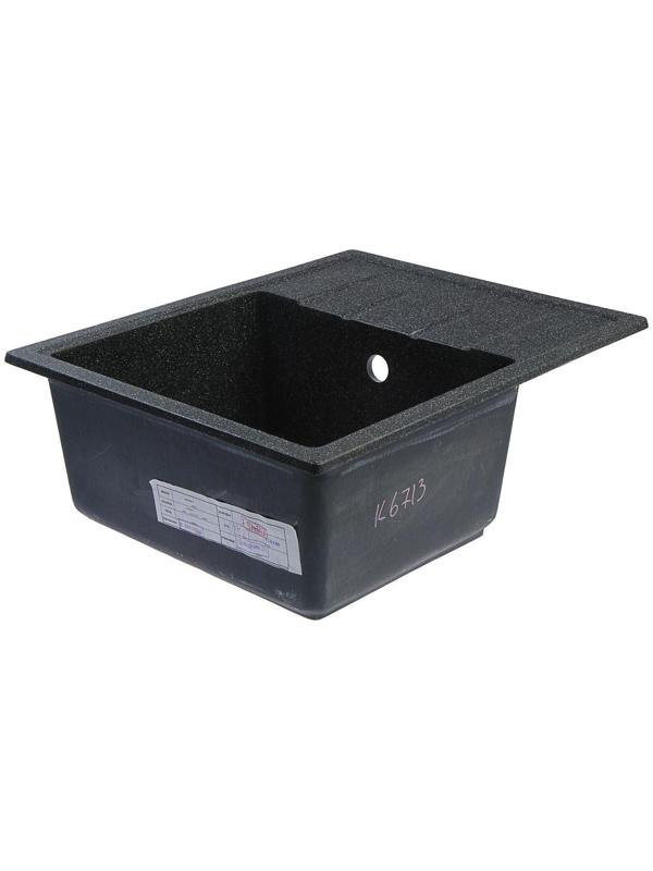 Мойка кухонная из камня ZETT lab. 150/Q4, 575х470х177 мм, матовая, черная