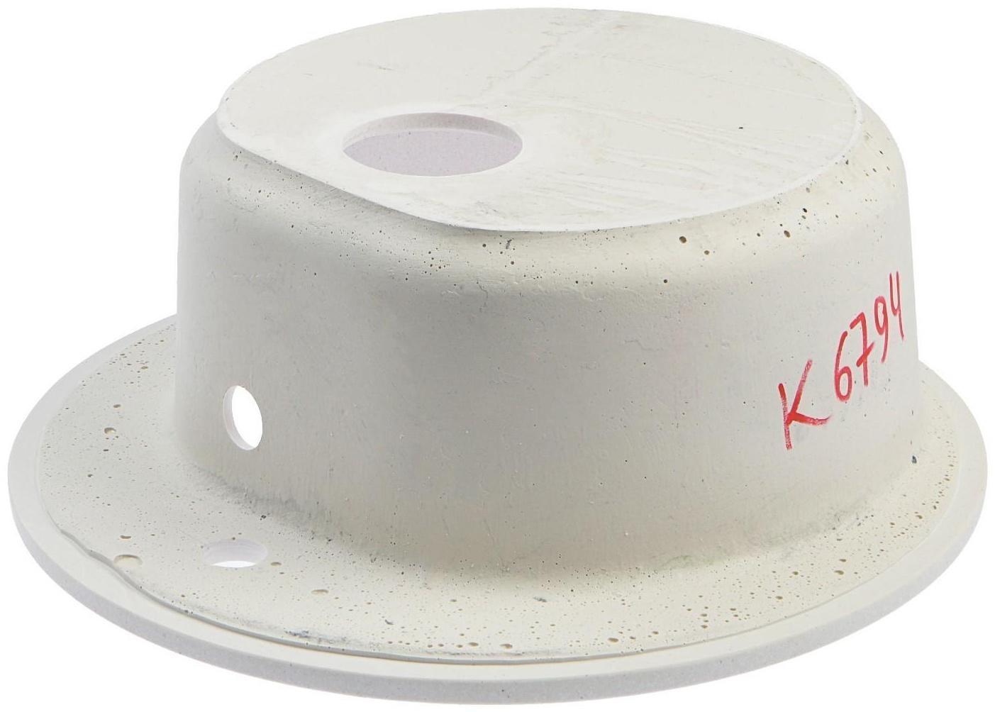 Мойка кухонная из камня ZETT lab. 3/Q7, d=510 мм, глубина 19 см, матовая, цвет хлопок