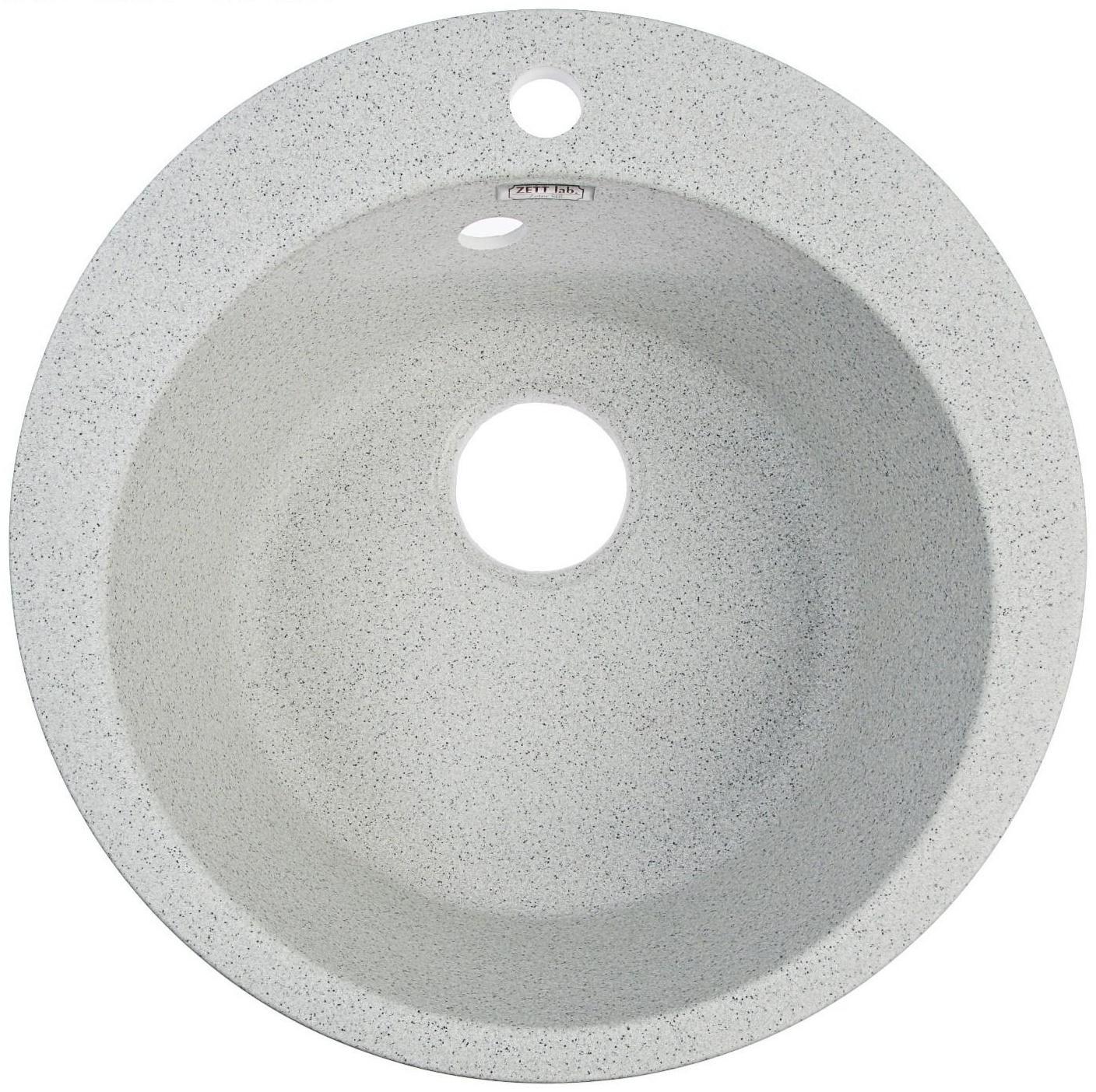 Мойка кухонная из камня ZETT lab. 30/Q10, d=475 мм, матовая, светло-серая