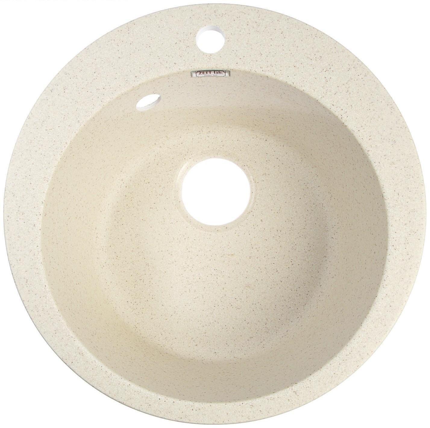 Мойка кухонная из камня ZETT lab. 30/Q2, d=475 мм, матовая, бежевая