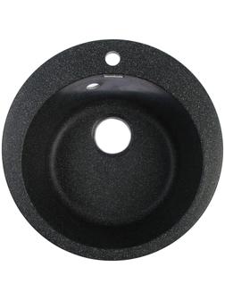 Мойка кухонная из камня ZETT lab. 30/Q4, d=475 мм, матовая, черная