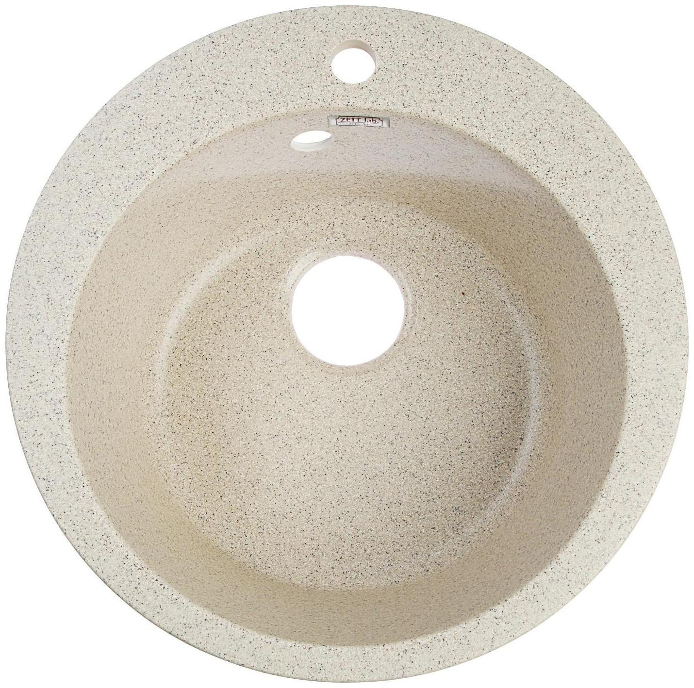 Мойка кухонная из камня ZETT lab. 30/Q5, d=475 мм, матовая, песочная