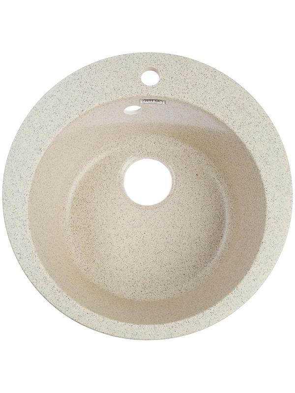 Мойка кухонная из камня ZETT lab. 30/Q5, d=475 мм, матовая, песочная