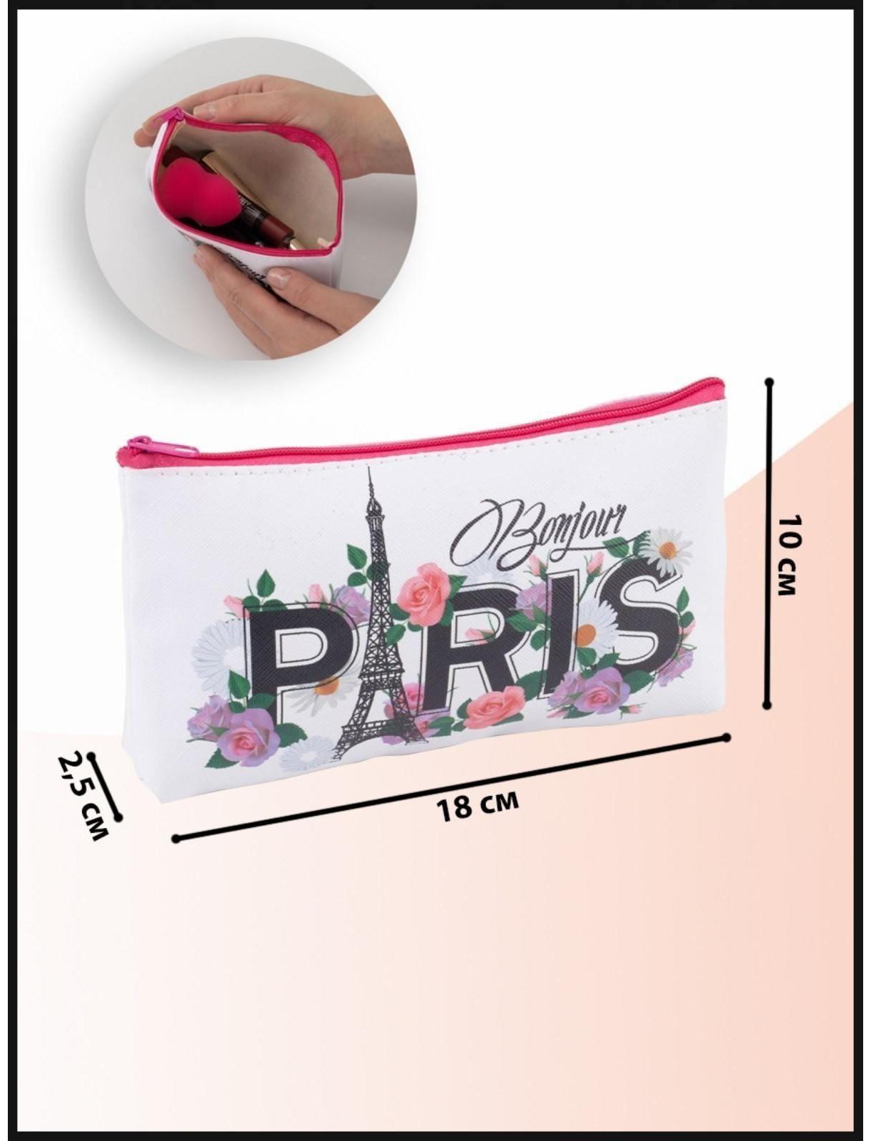 Косметичка на молнии, цвет белый