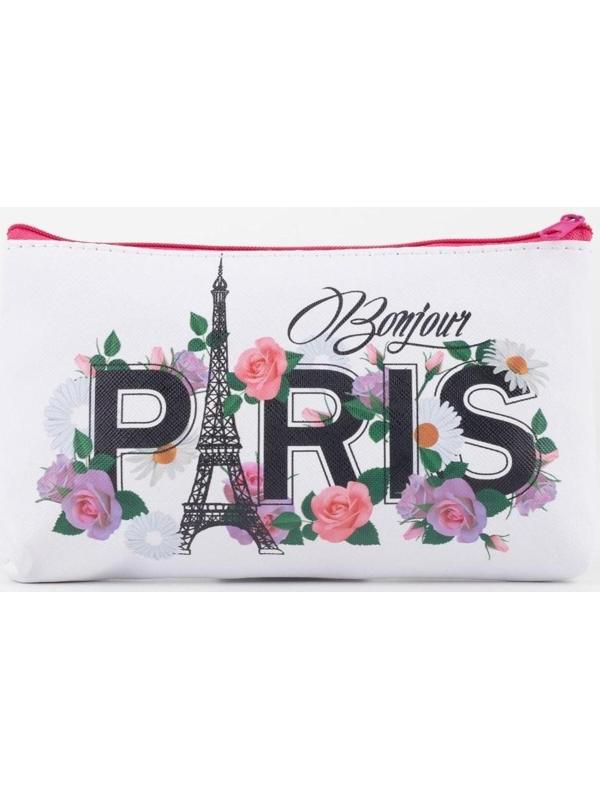 Косметичка на молнии, цвет белый