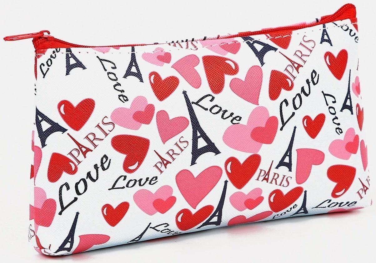 Косметичка на молнии, цвет белый