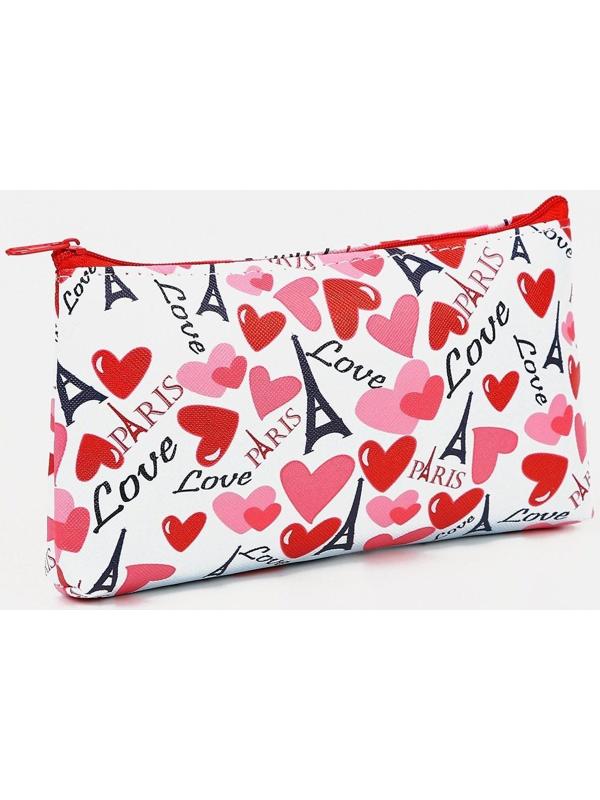 Косметичка на молнии, цвет белый