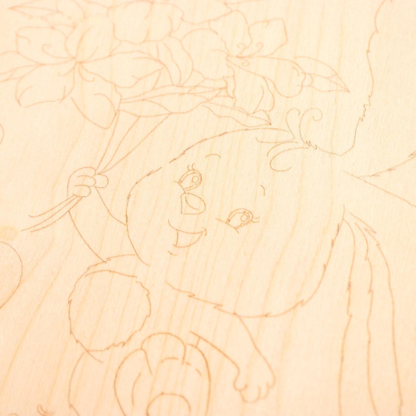 Доска для выжигания «Заяц с букетом»