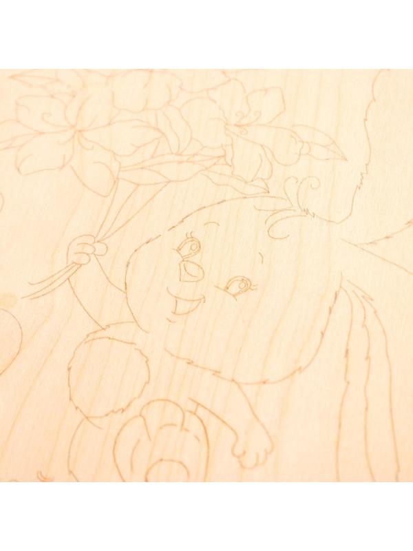 Доска для выжигания «Заяц с букетом»