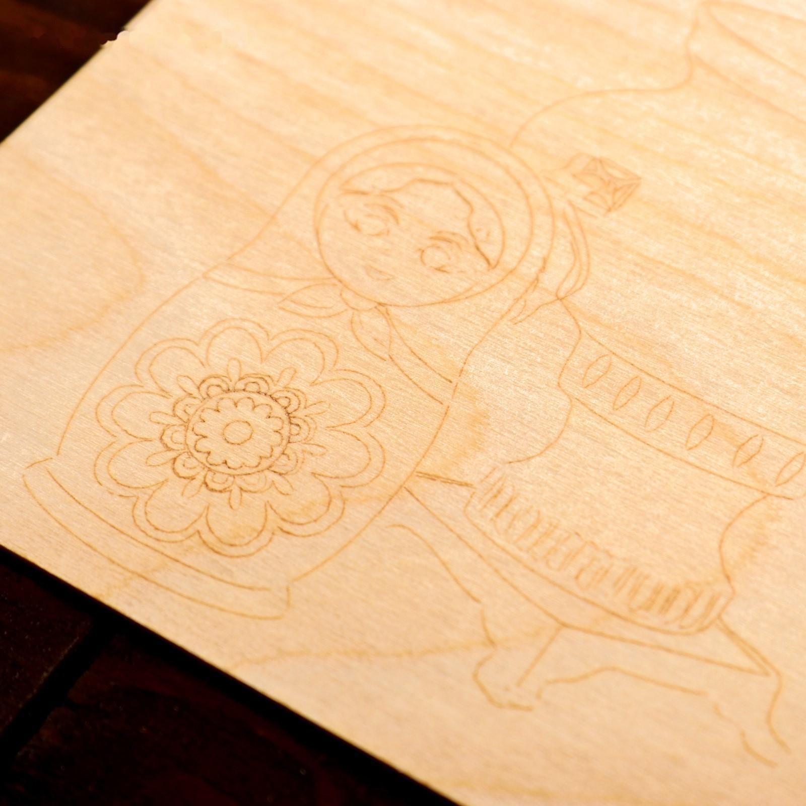 Доска для выжигания «Самовар с матрёшкой»