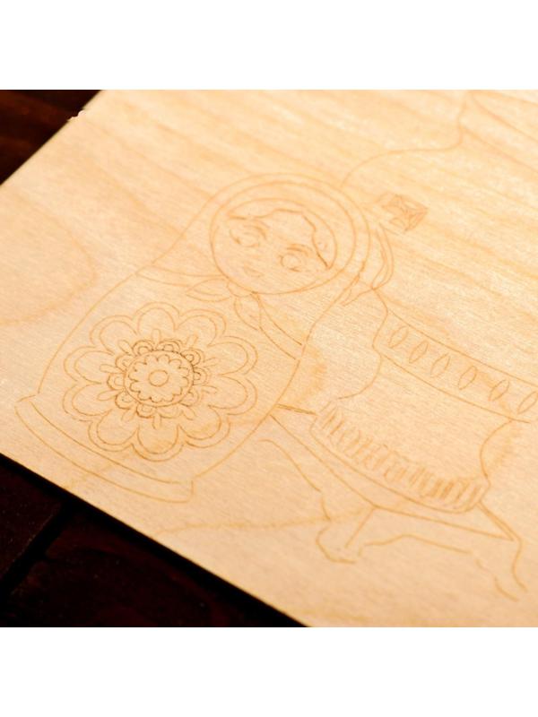 Доска для выжигания «Самовар с матрёшкой»