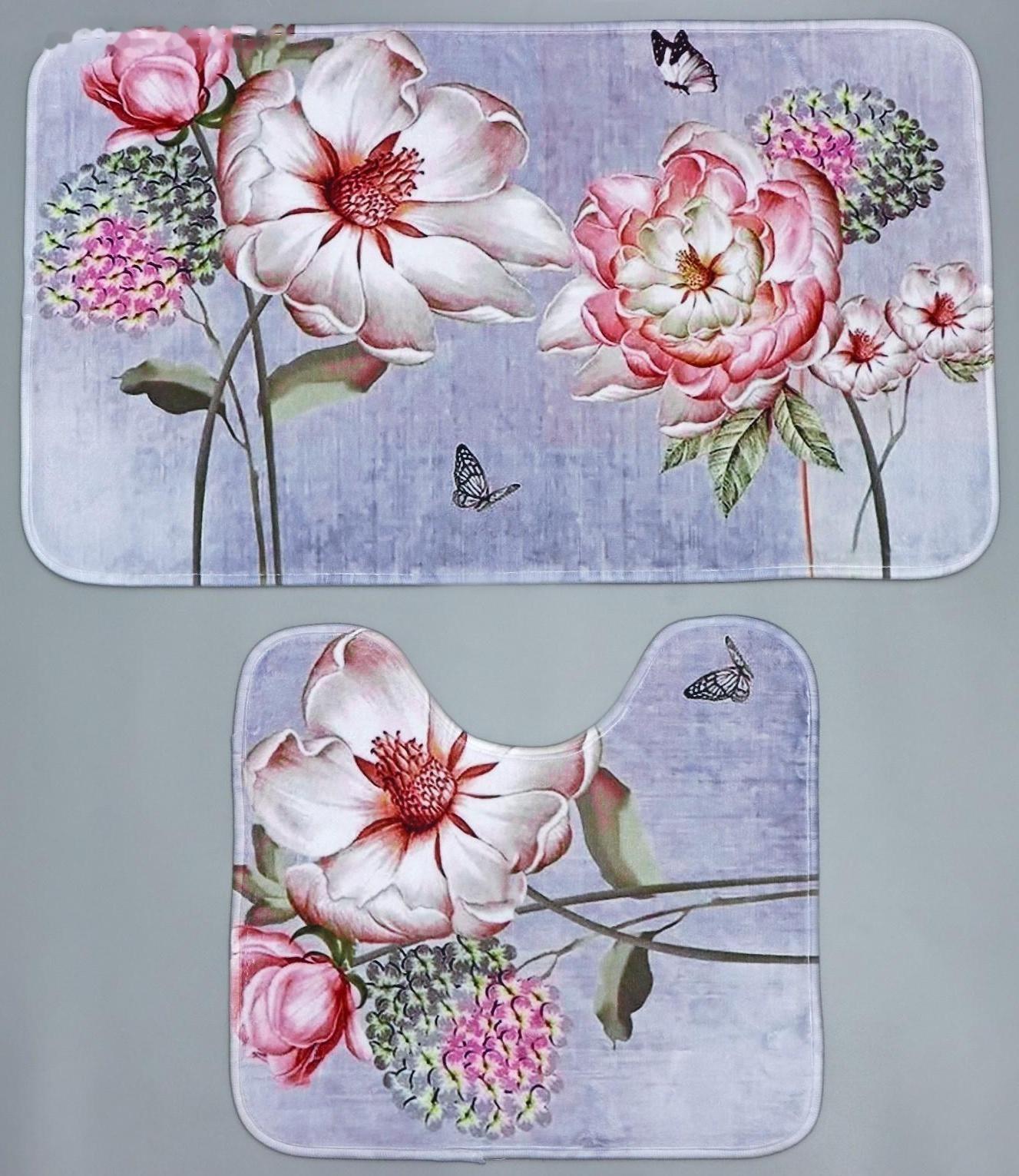 Набор ковриков для ванной и туалета Доляна «Весна», 2 шт: 40×45, 45×75 см