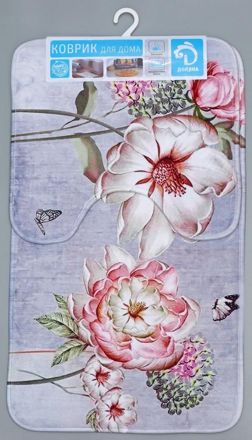 Набор ковриков для ванной и туалета Доляна «Весна», 2 шт: 40×45, 45×75 см