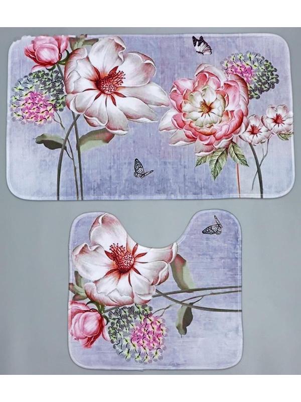 Набор ковриков для ванной и туалета Доляна «Весна», 2 шт: 40×45, 45×75 см