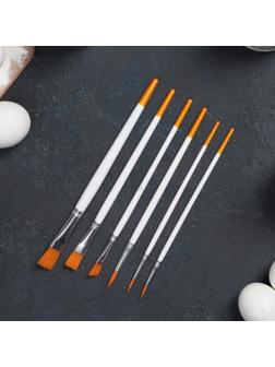 Набор кондитерских кисточек для декорирования Доляна «Ларсон», 6 шт