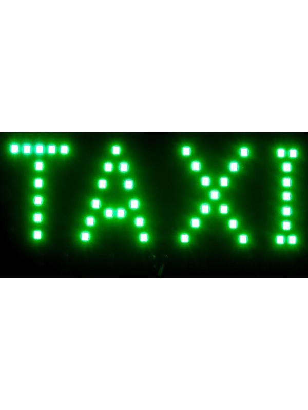 Светодиодный знак такси 12 В, 45 LED, 13×6 см, провод 150 см, зеленый