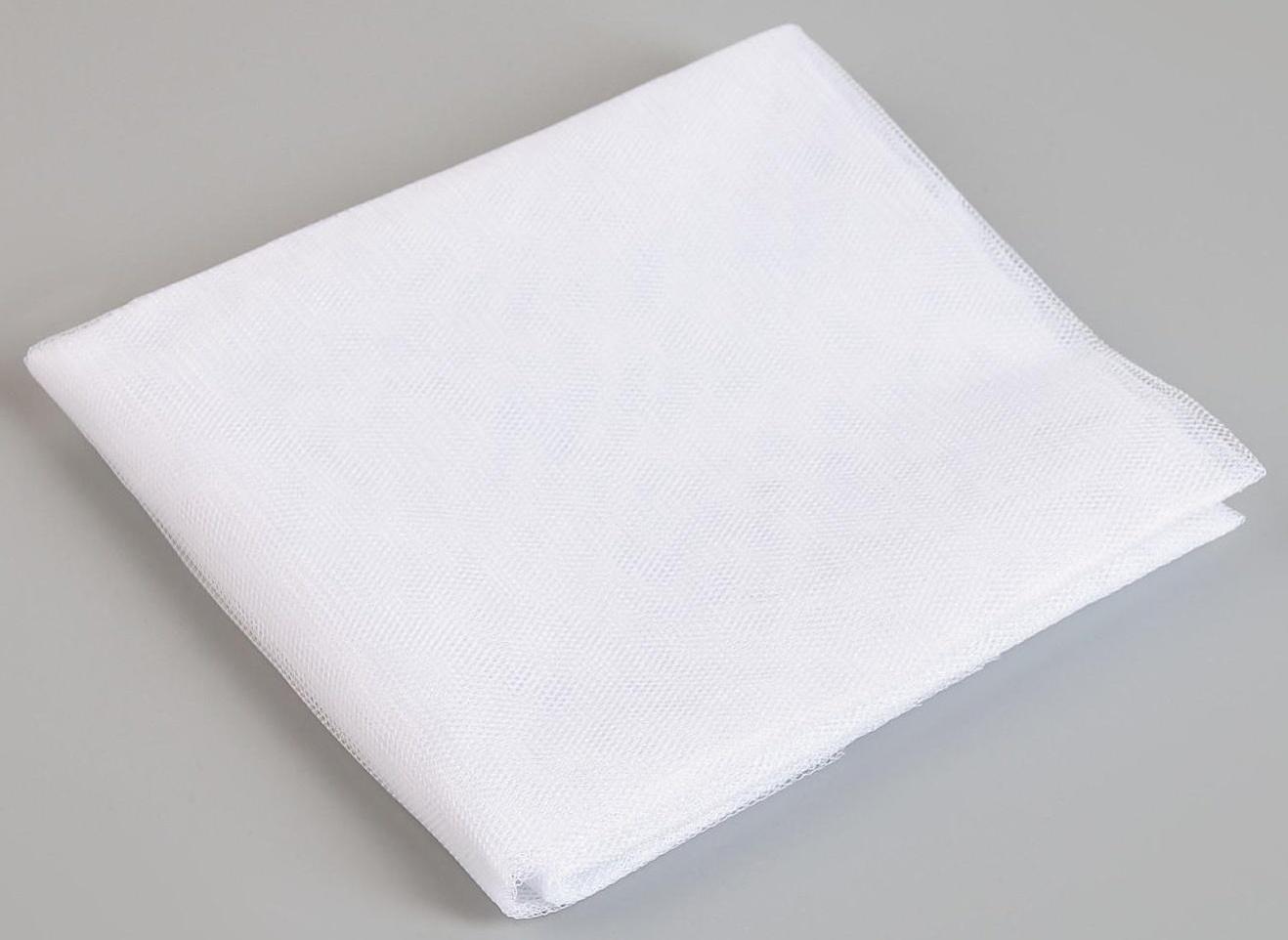 Сетка антимоскитная на окна для защиты от насекомых, 150×130 см, крепление на липучку, цвет белый