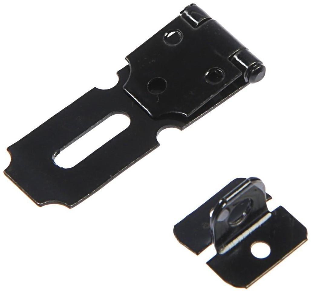 Накладка для навесного замка, с проушиной, L=50 мм, черная