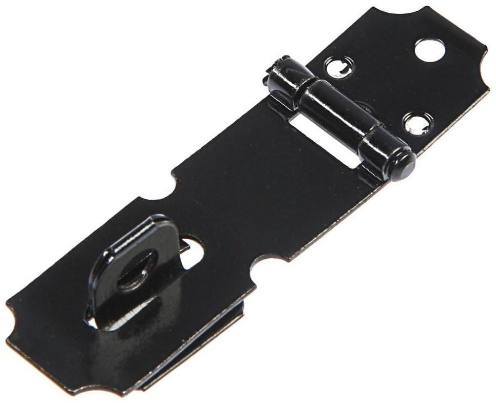 Накладка для навесного замка, с проушиной, L=50 мм, черная