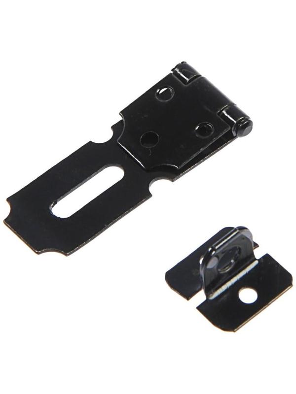 Накладка для навесного замка, с проушиной, L=50 мм, черная