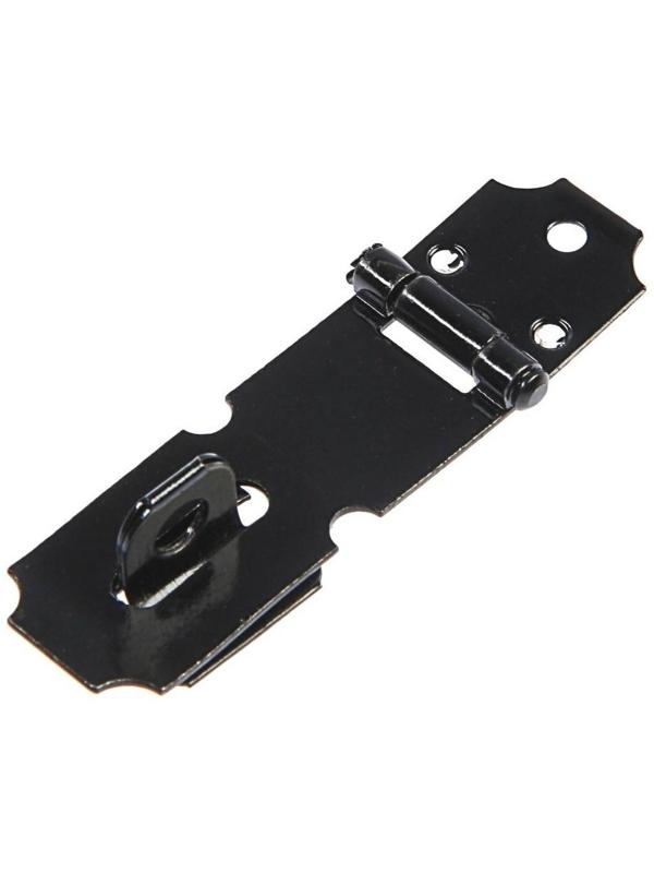 Накладка для навесного замка, с проушиной, L=50 мм, черная