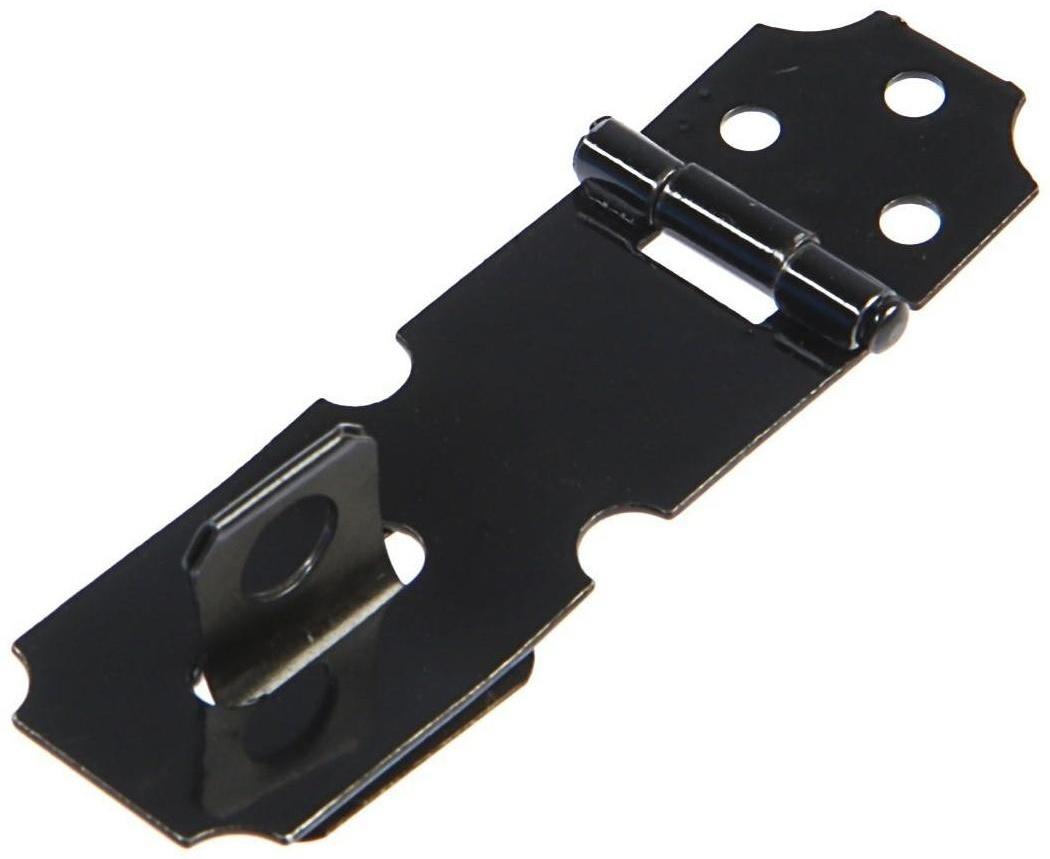 Накладка для навесного замка, с проушиной, L=65 мм, черная