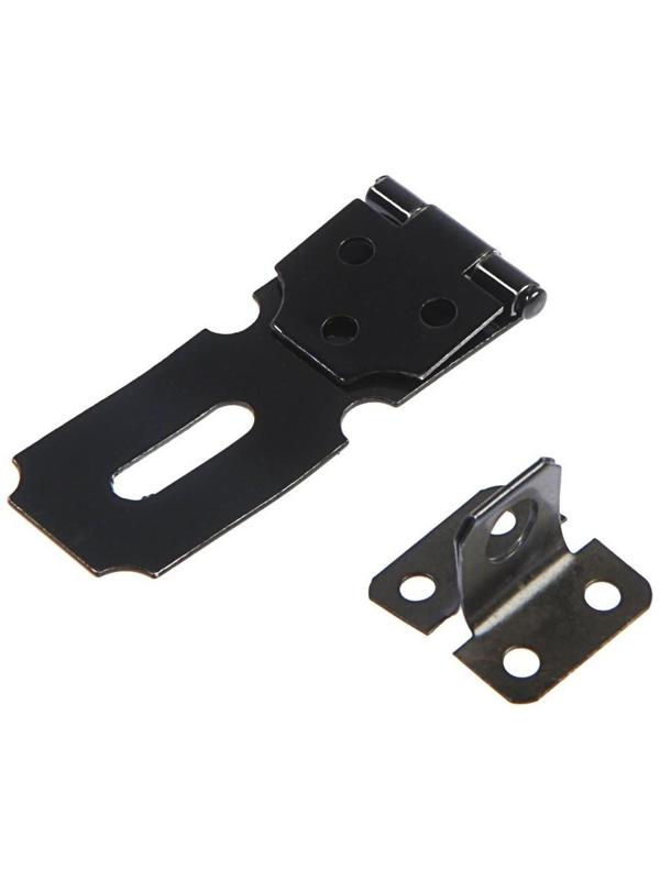 Накладка для навесного замка, с проушиной, L=65 мм, черная