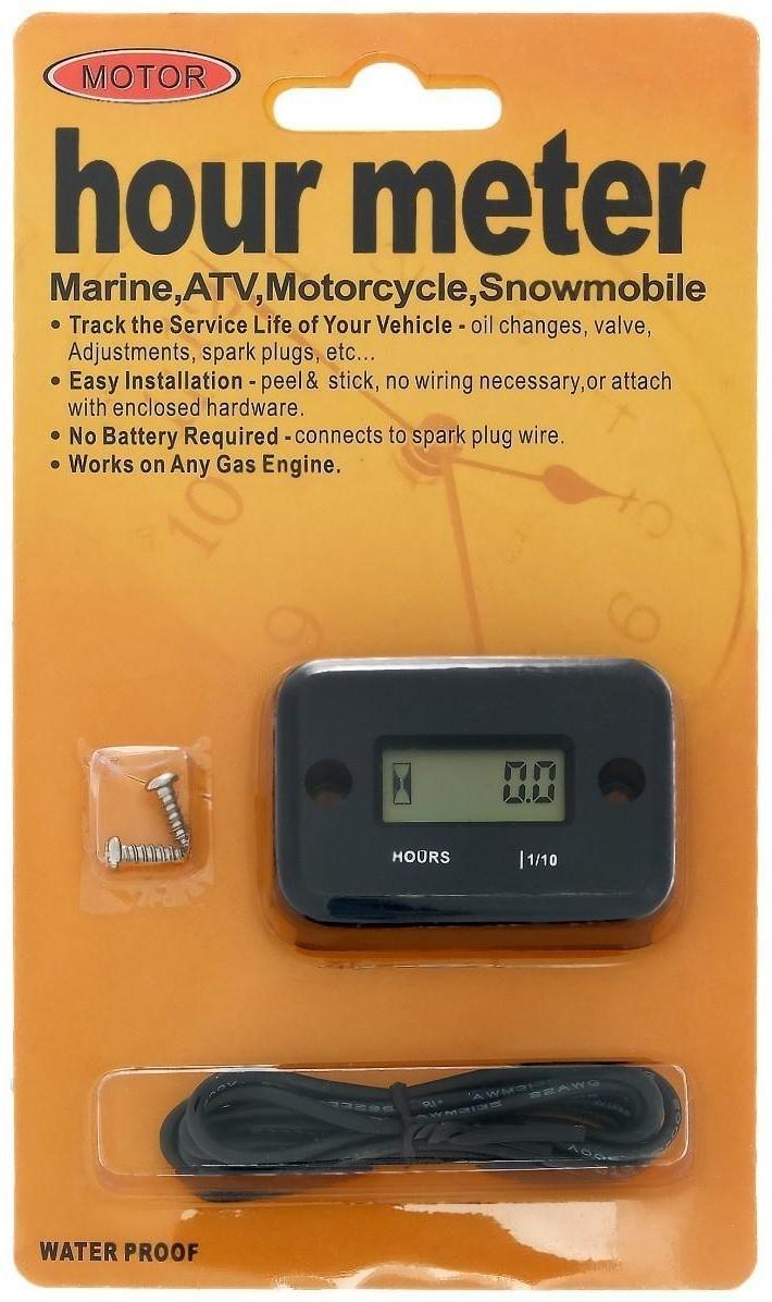 Счетчик моточасов 54х35х14 мм, ЖК-дисплей, IP67, черный