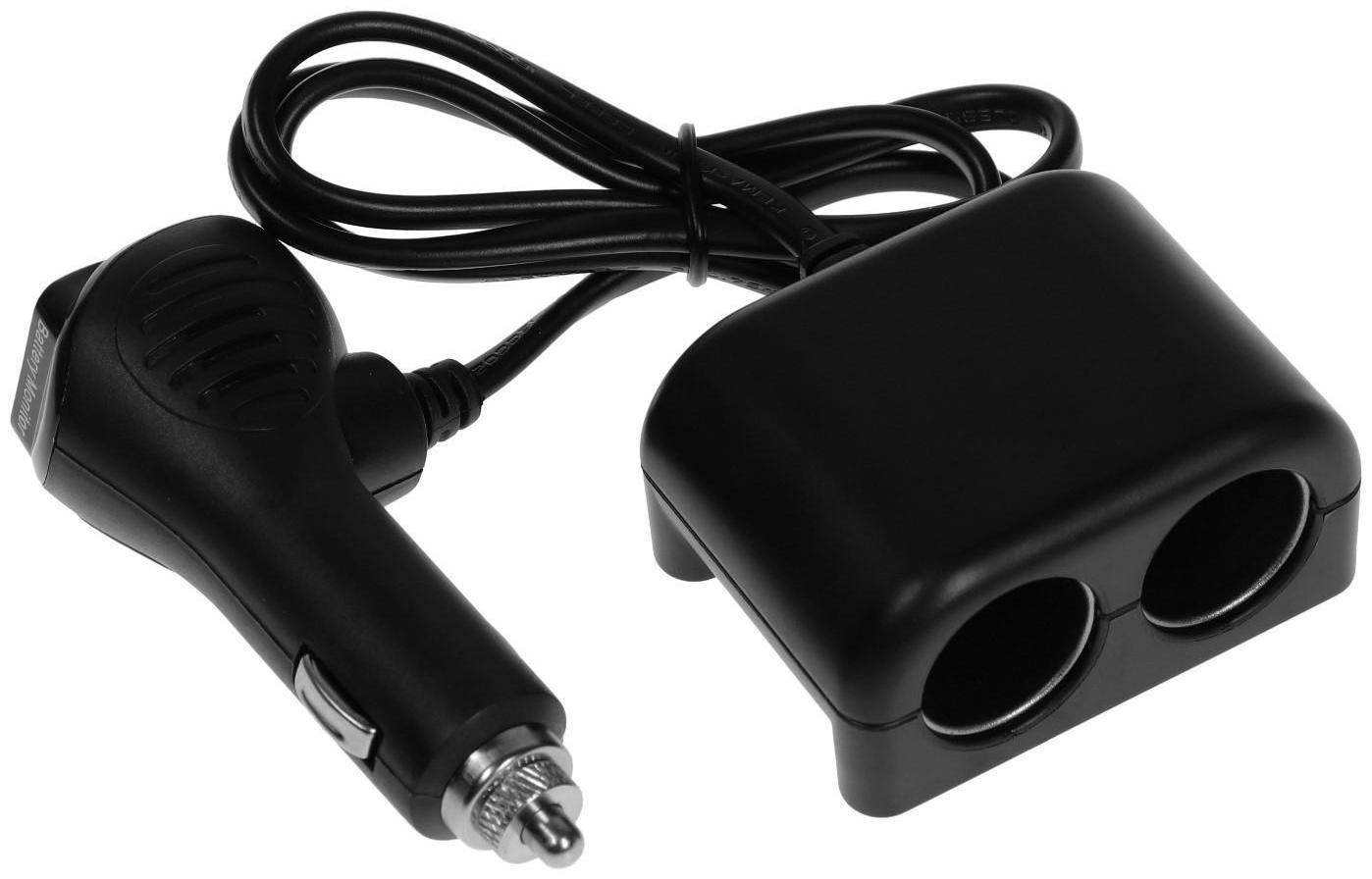 Разветвитель прикуривателя TORSO, с вольтметром, USB 3.1 А, провод 70 см