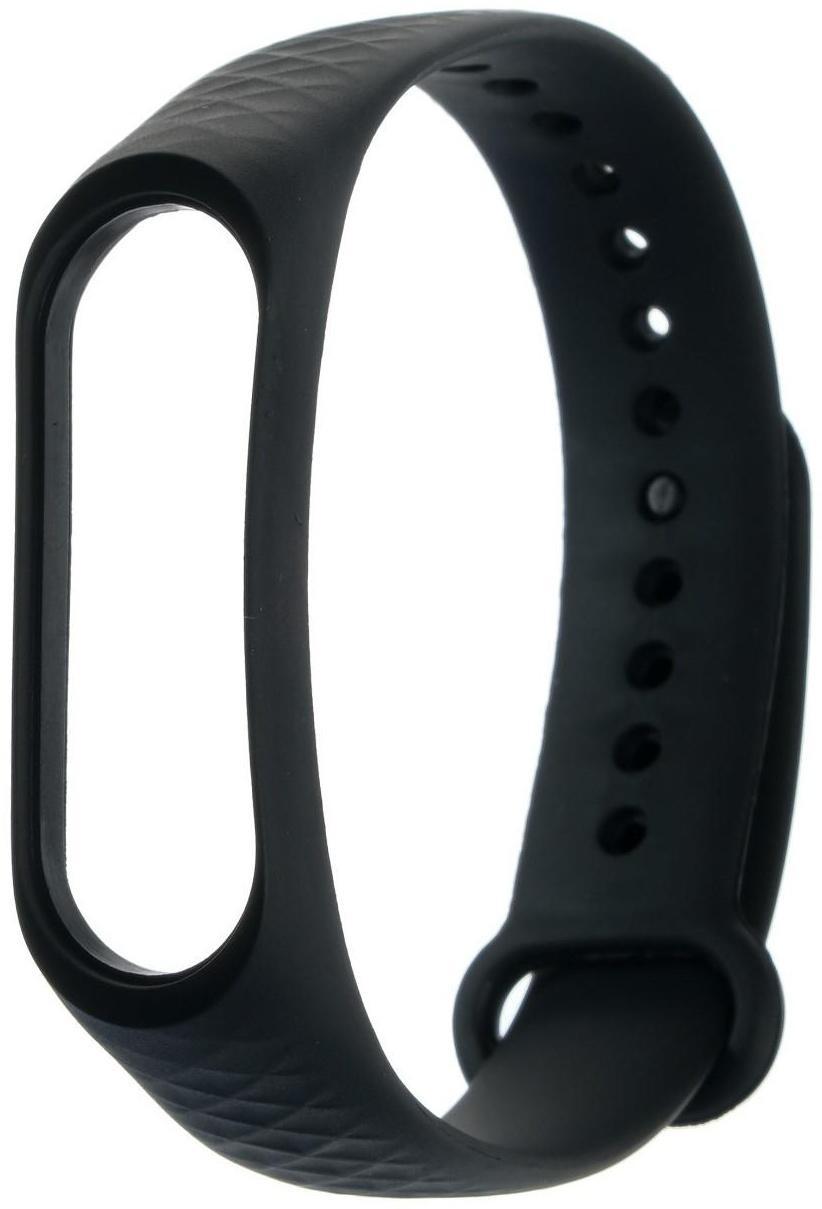 Ремешок для фитнес-браслета Mi Band 3/4 LuazON, ребристый, черный