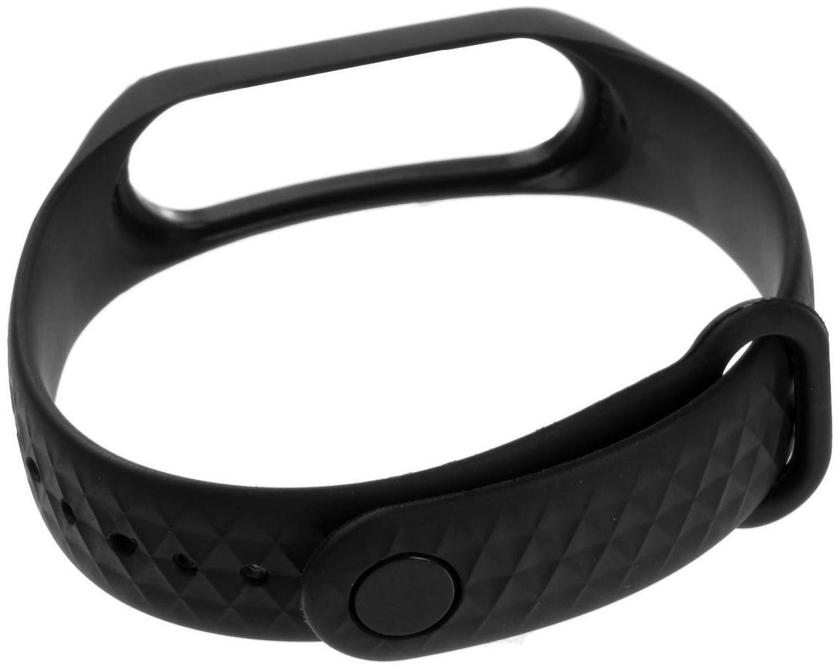 Ремешок для фитнес-браслета Mi Band 3/4 LuazON, ребристый, черный