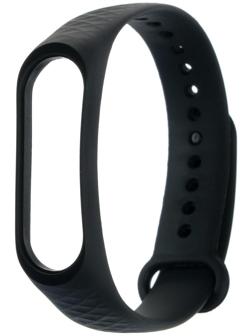 Ремешок для фитнес-браслета Mi Band 3/4 LuazON, ребристый, черный
